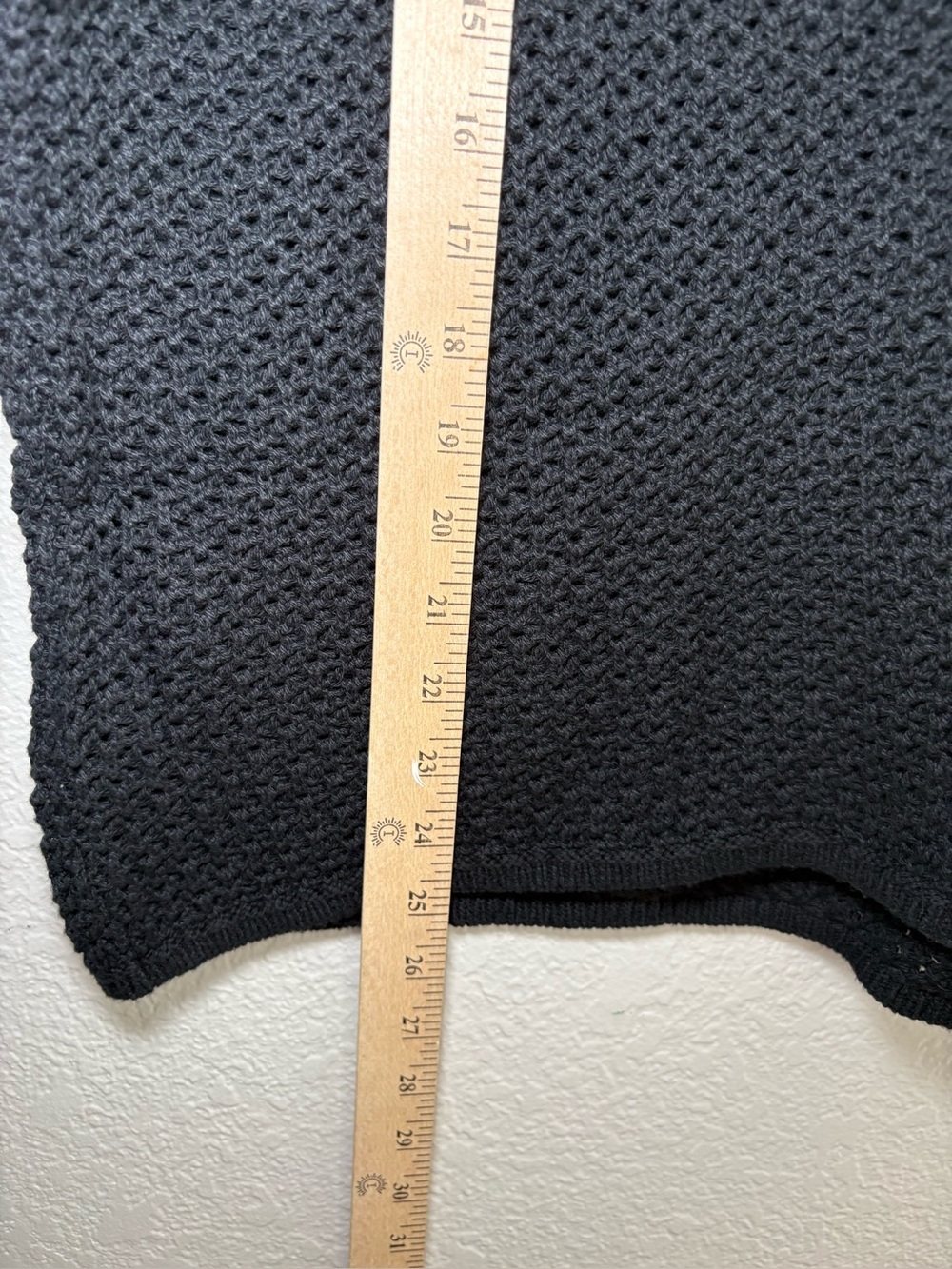 J.Crew Factory Short Sleeve Crochet Gold Button Cardigan Sweater Black XL - Picture 9 of 10